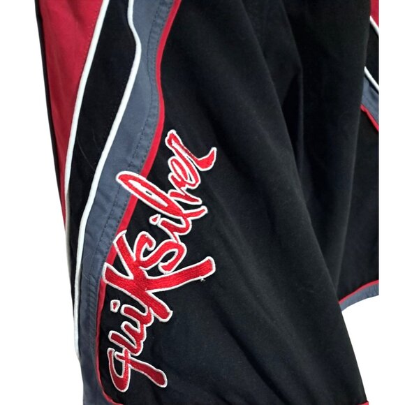 Vintage Y2K Quiksilver Board Shorts Black Red White Mesh Pockets Mens Size L Ear - Picture 3 of 11